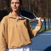 Happiest on the Court® Quarter Zip Pickleball Sweatshirt - CourtLife tennis, golf, pickleball apparel, bags, and accessories for women