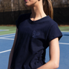 Pique Tee Navy - CourtLife tennis, golf, pickleball apparel, bags, and accessories for women