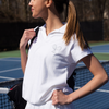 Pique Polo Ivory - CourtLife tennis, golf, pickleball apparel, bags, and accessories for women