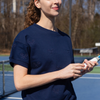 Tennis Racquets Sweatshirt Tee Navy - CourtLife tennis, golf, pickleball apparel, bags, and accessories for women