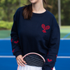 Tennis Racquets Sleeves Sweatshirt - CourtLife tennis, golf, pickleball apparel, bags, and accessories for women