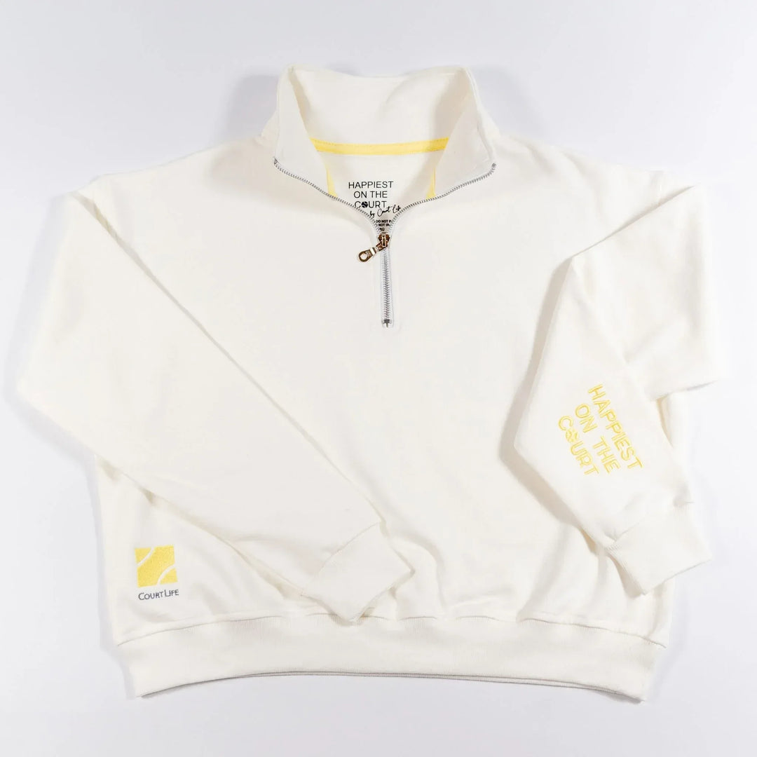 Happiest on the Court® Quarter Zip Tennis Sweatshirt – CourtLife