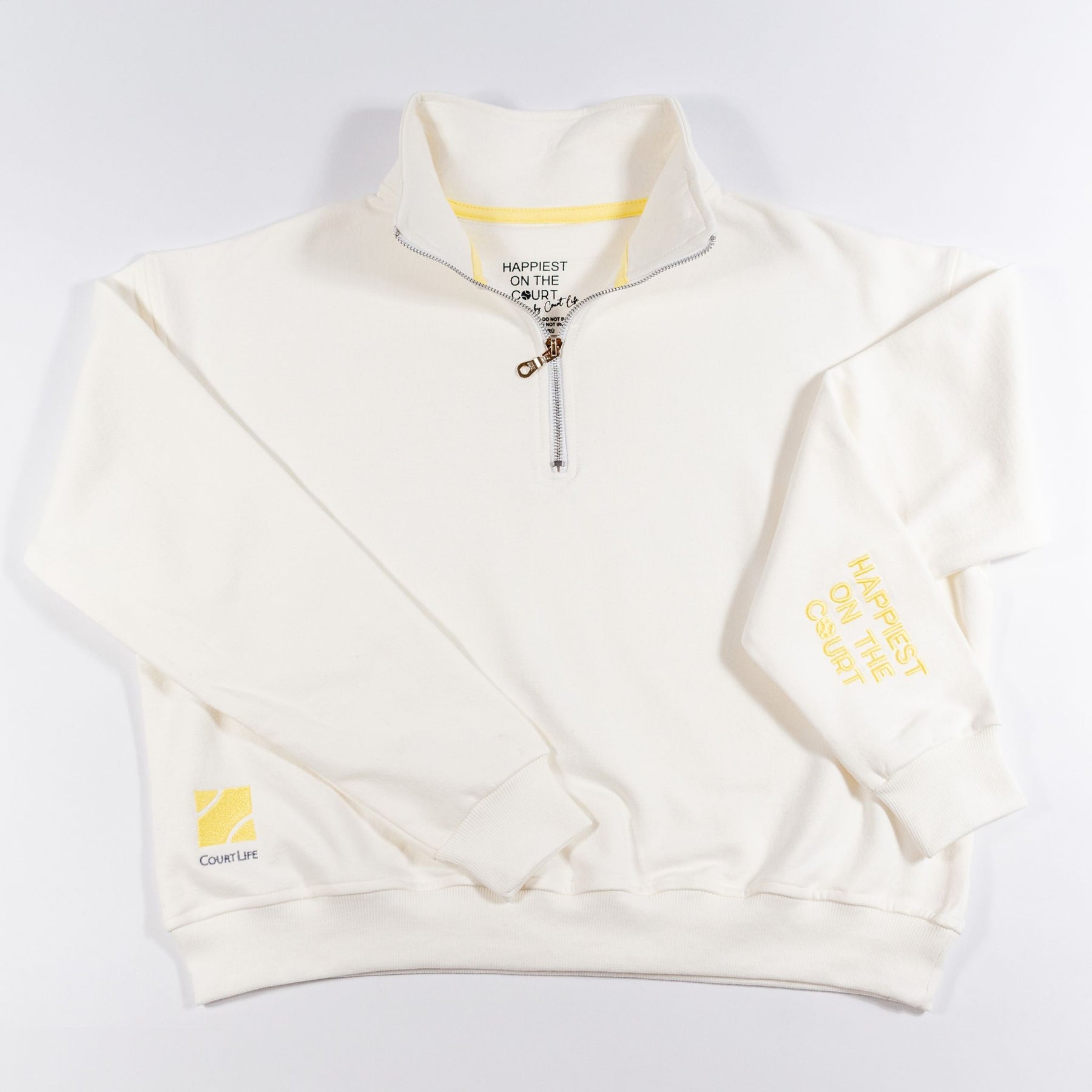 Happiest on the Court Quarter Zip Sweatshirt CourtLife Tennis Happiest on the Court Quarter Zip Sweatshirt CourtLife Tennis