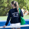 Happiest On The Court®Tennis Sweatshirt - CourtLife tennis, golf, pickleball apparel, bags, and accessories for women