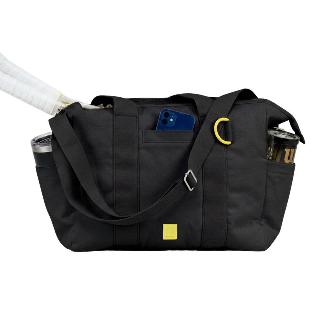 champion gym travel tote bag gray lime The GameChanger Sports Tote Bag for Tennis and Pickleball – CourtLife Tennis