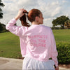 Happiest on the Course® golf sweatshirt Pink Pink - CourtLife tennis, golf, pickleball apparel, bags, and accessories for women