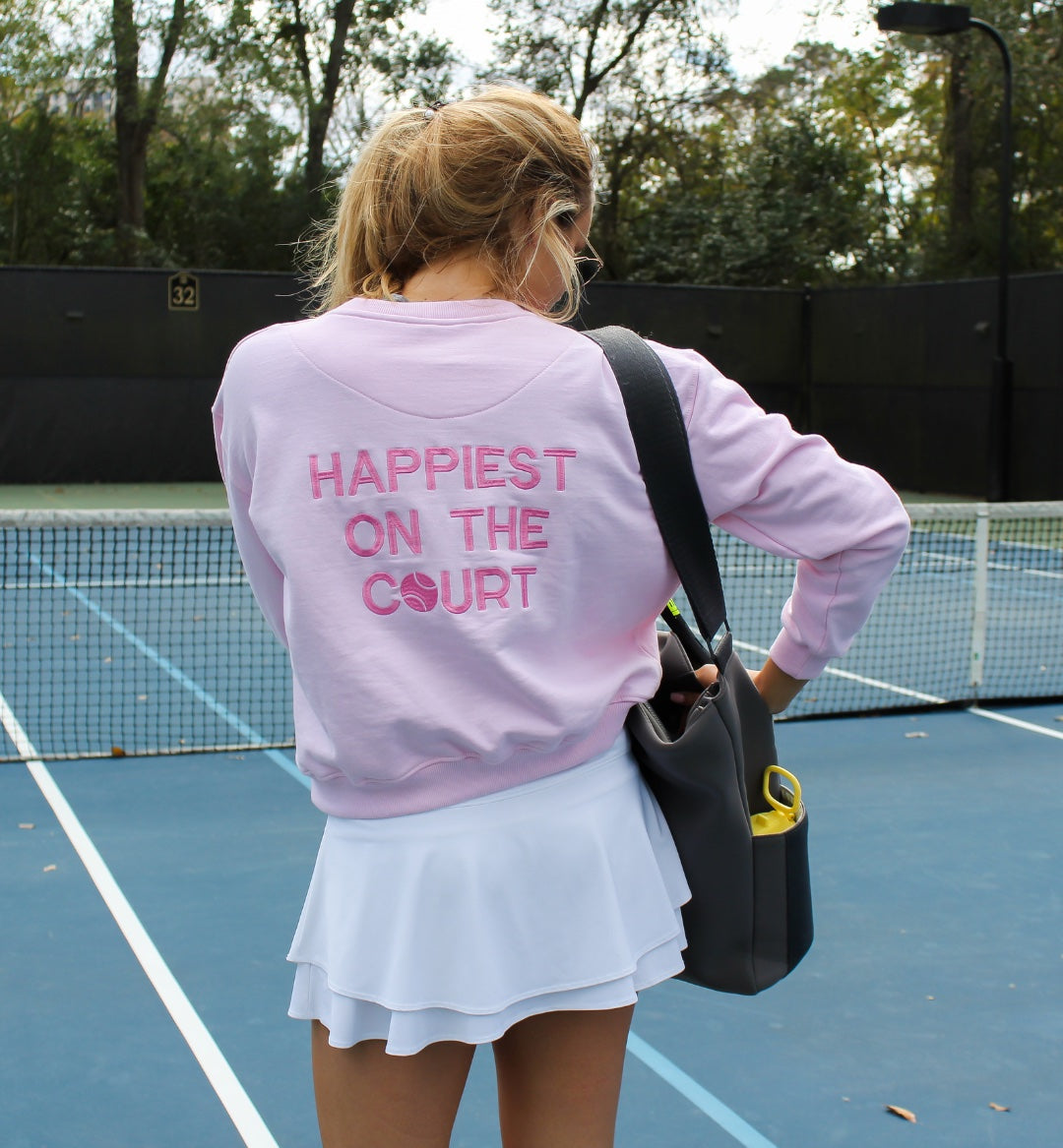 Happiest On The Court Sweatshirt CourtLife Tennis Happiest On The Court Sweatshirt CourtLife Tennis